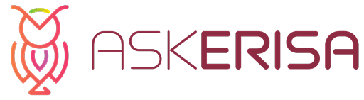 AskERISA horizontal logo: owl mark beside the wordmark